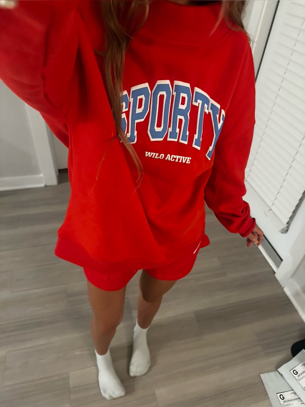 Sporty Red Pullover Sweatshirt - Active USA